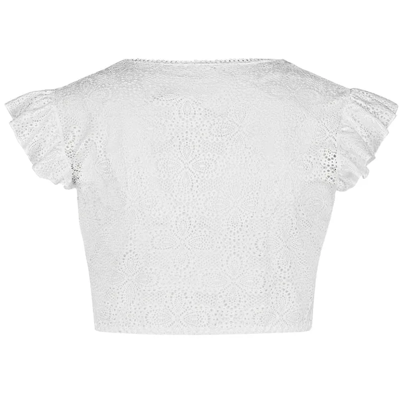Nina von C. Spitzen Dirndlbluse "Laila" Flügelarm 48468360 | Weiß