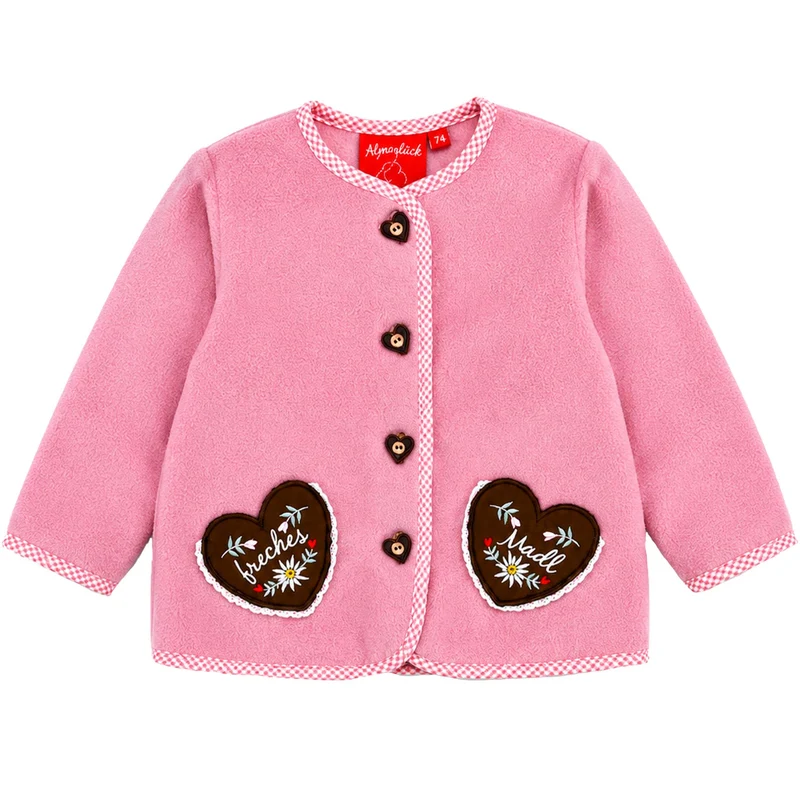 BONDI Baby Mädchen Fleecejacke "Freches Madl" 86851 | Old Rose