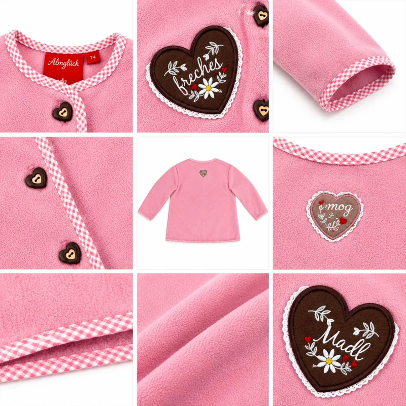 BONDI Baby Mädchen Fleecejacke "Freches Madl" 86851 | Old Rose