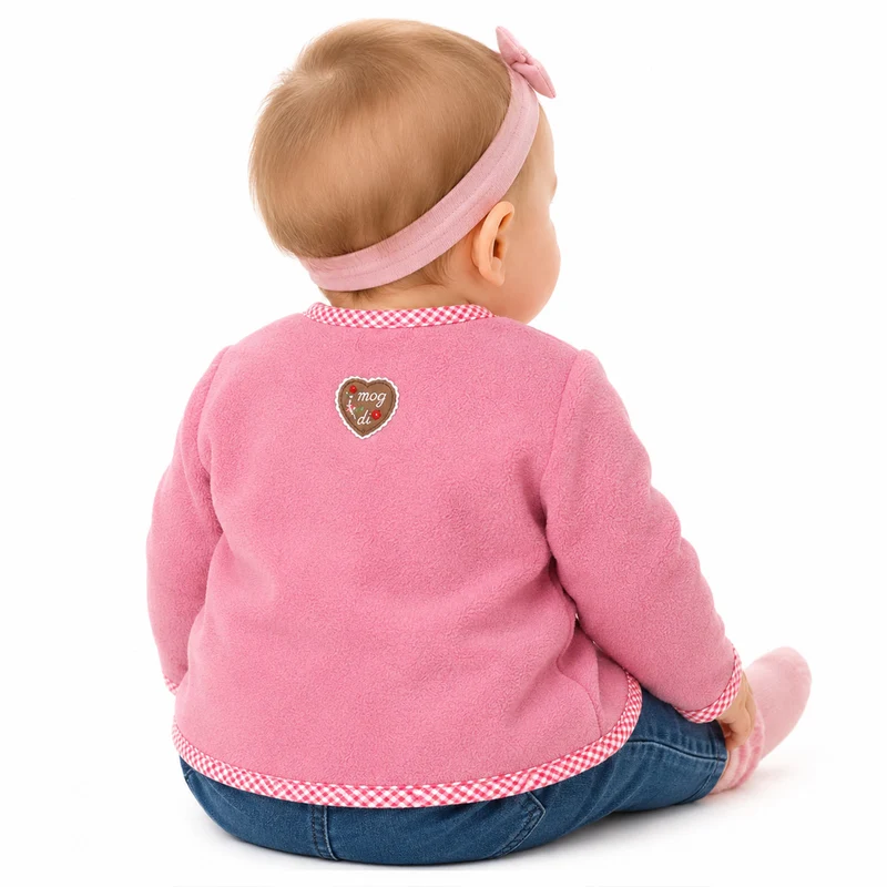 BONDI Baby Mädchen Fleecejacke "Freches Madl" 86851 | Old Rose