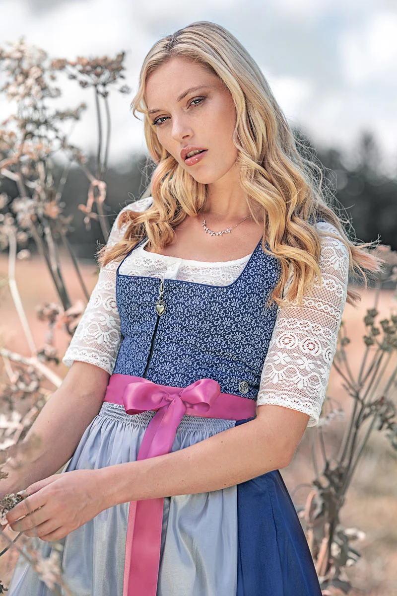 MarJo Dirndlbluse "Ganina-Candia" Traditionell Halbarm | Offwhite