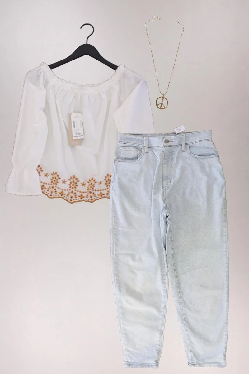 Second Hand Outfit Größe M mit Tom Tailor (Denim) Classic Bluse in Gr. M
