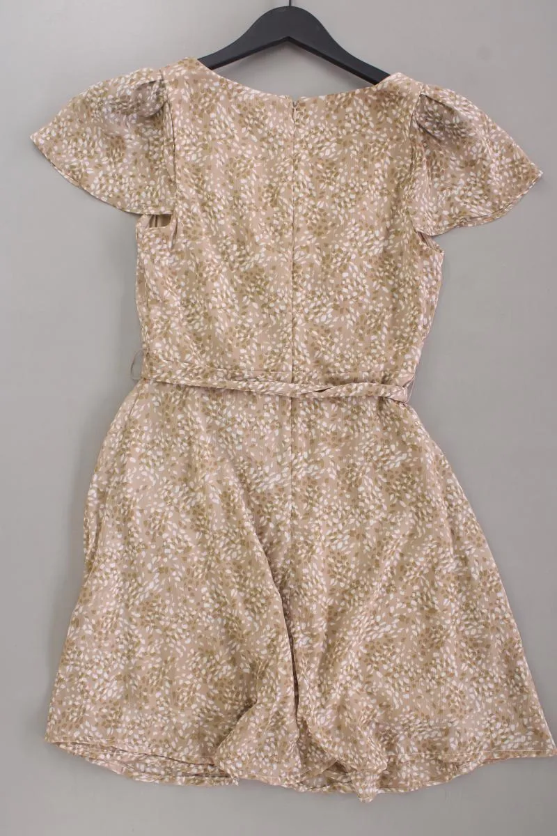 DKNY Chiffonkleid Gr. 34 Kurzarm braun aus Polyester