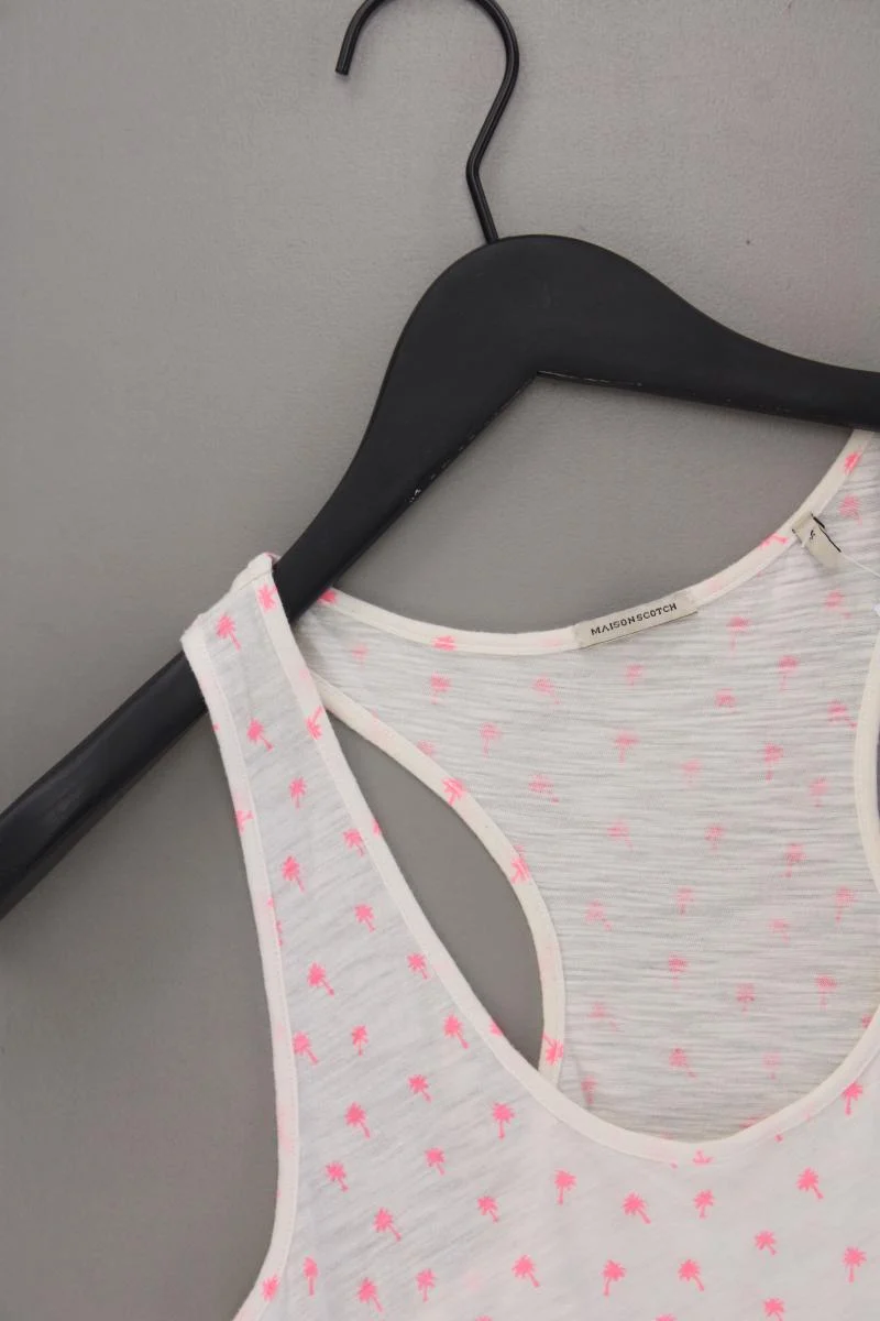 Maison Scotch Top mit Palmenmuster Gr. S creme aus Baumwolle