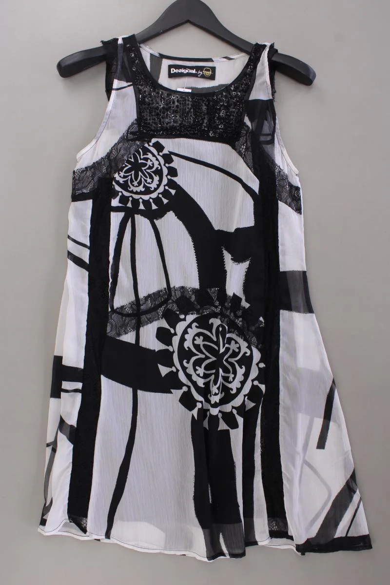 Desigual Chiffonkleid Gr. 36 Ärmellos schwarz aus Polyester