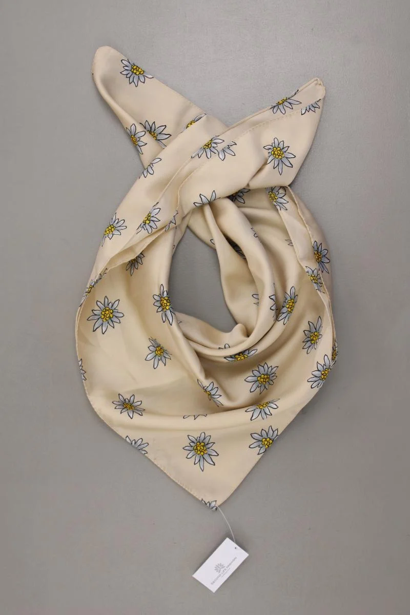Kleines Tuch mit Edelweiß Muster creme