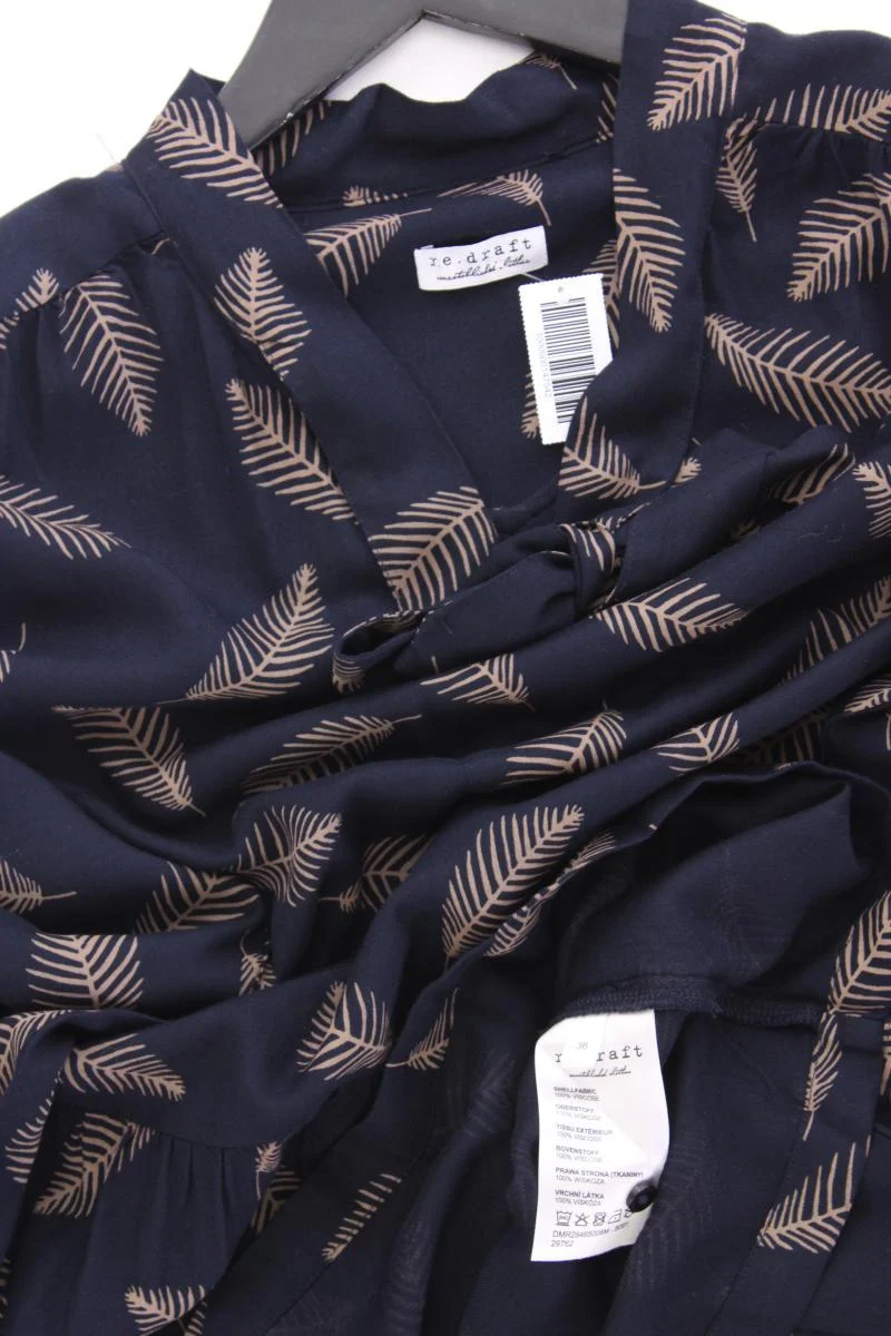 re.draft Langarmkleid Gr. 36 neuwertig blau aus Viskose