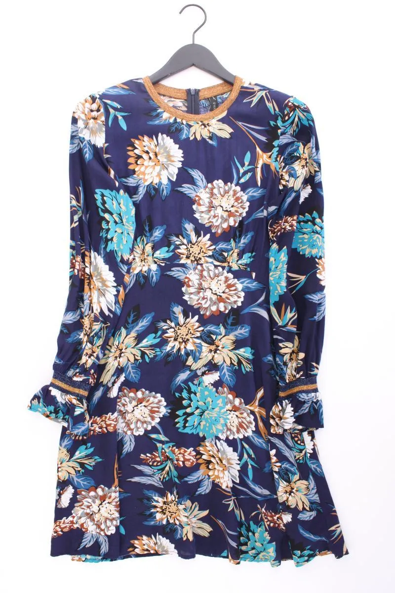 YAS Langarmkleid Gr. S mit Blumenmuster blau