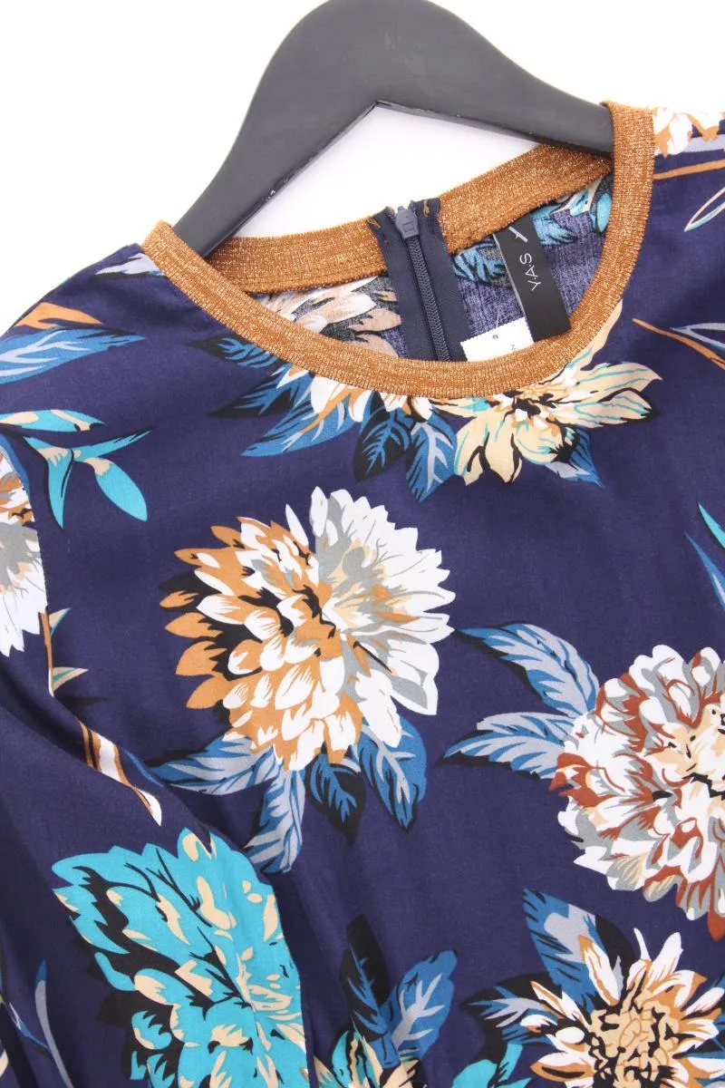 YAS Langarmkleid Gr. S mit Blumenmuster blau