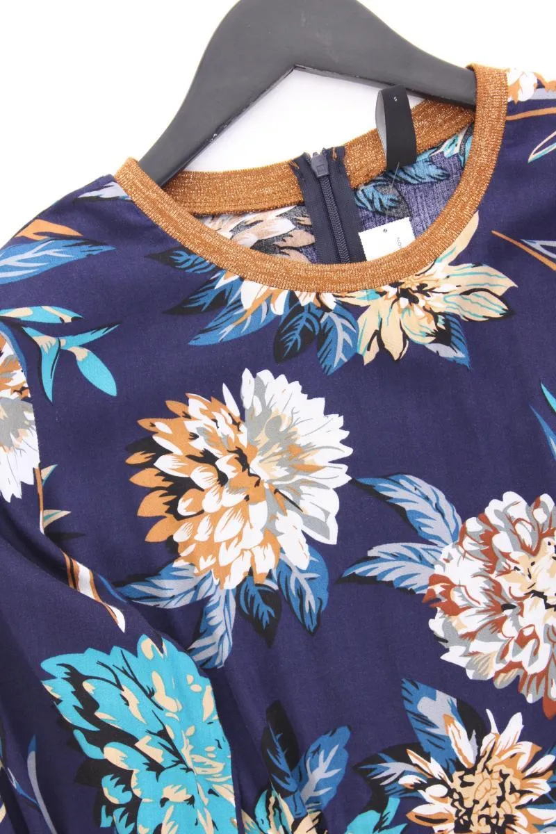 YAS Langarmkleid Gr. S mit Blumenmuster blau