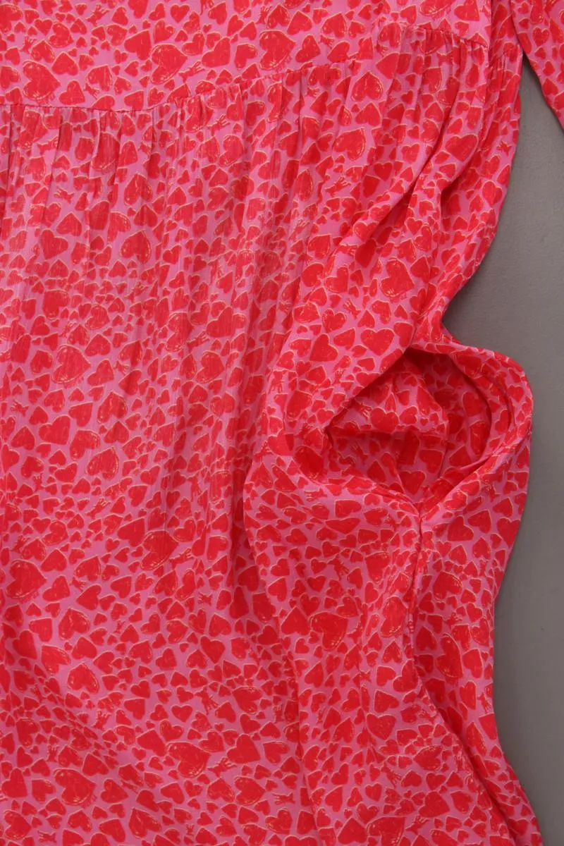 Frieda&Freddies Langarmkleid mit Herzmuster Gr. 34 neuwertig rot aus Viskose