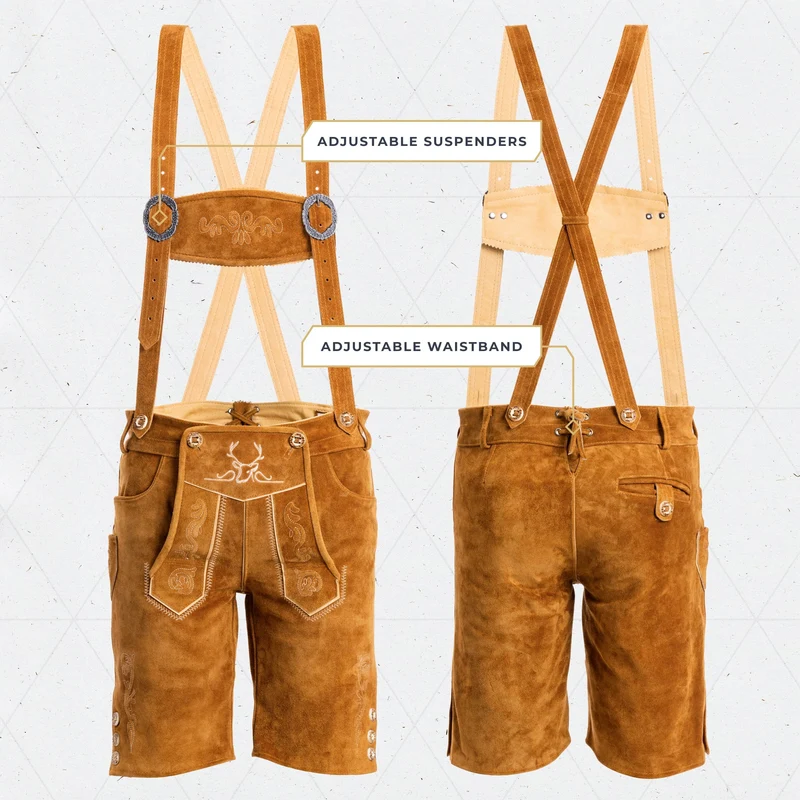 Lederhosen Men Short Light Brown