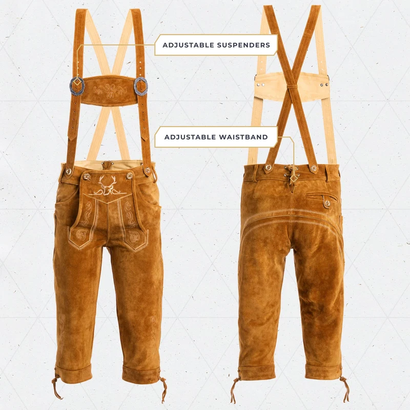 Lederhosen Men Kneebound Light Brown