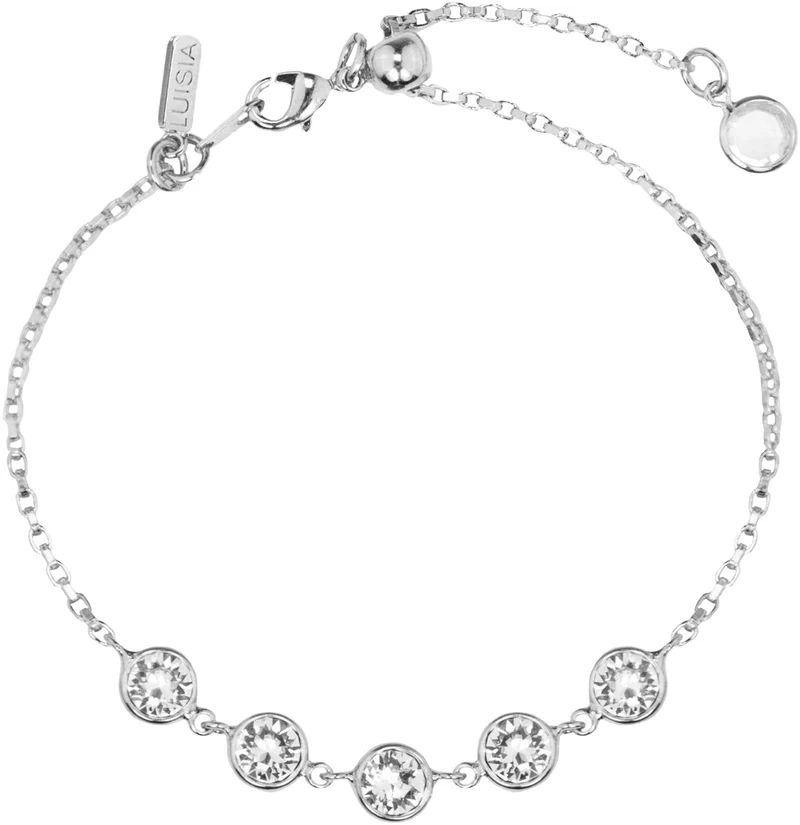 LUISIA® Armband "Calanthe" mit fünf Premium Kristallen - Silber / Crystal