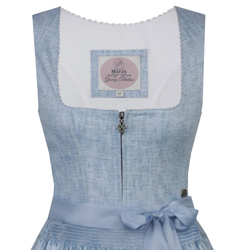 MarJo Trachten Dirndl "Neubiberg" 919765 | Babyblau 65cm