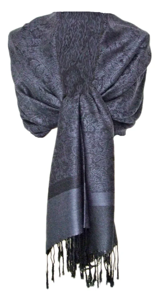 Halstuch aus Viscose - Stola Schal 185 x 70 cm | Anthrazit