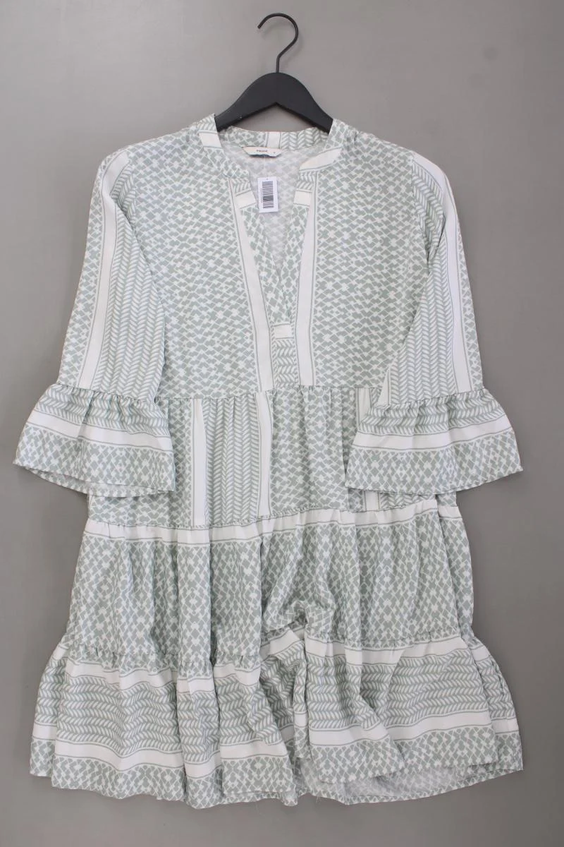 PIGALLE Midikleid Gr. L geometrisches Muster 3/4 Ärmel grün aus Polyester