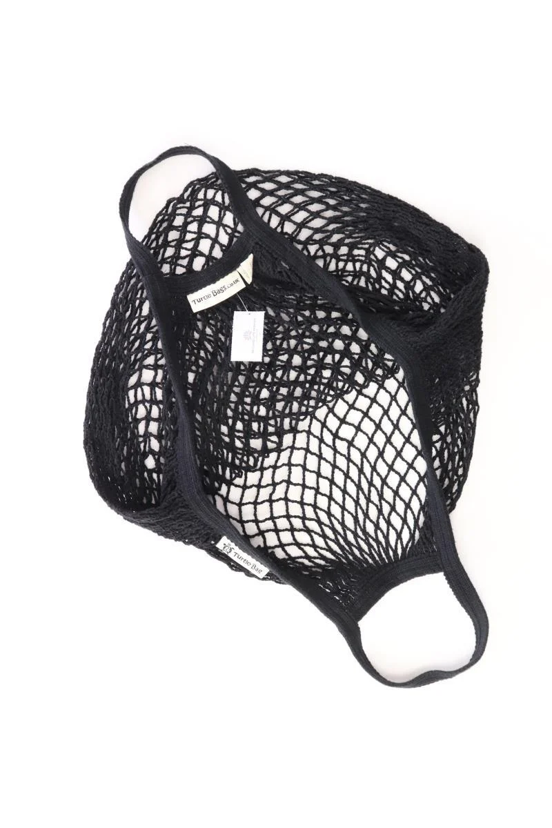 Turtle Bag Einkaufstasche schwarz aus Baumwolle