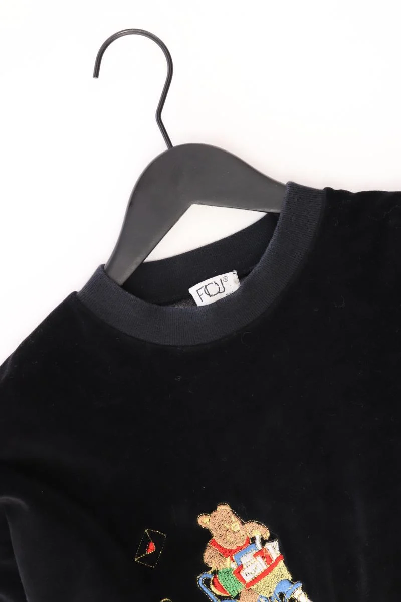 Vintage Pullover mit Stickerei Gr. XXL schwarz aus Polyester