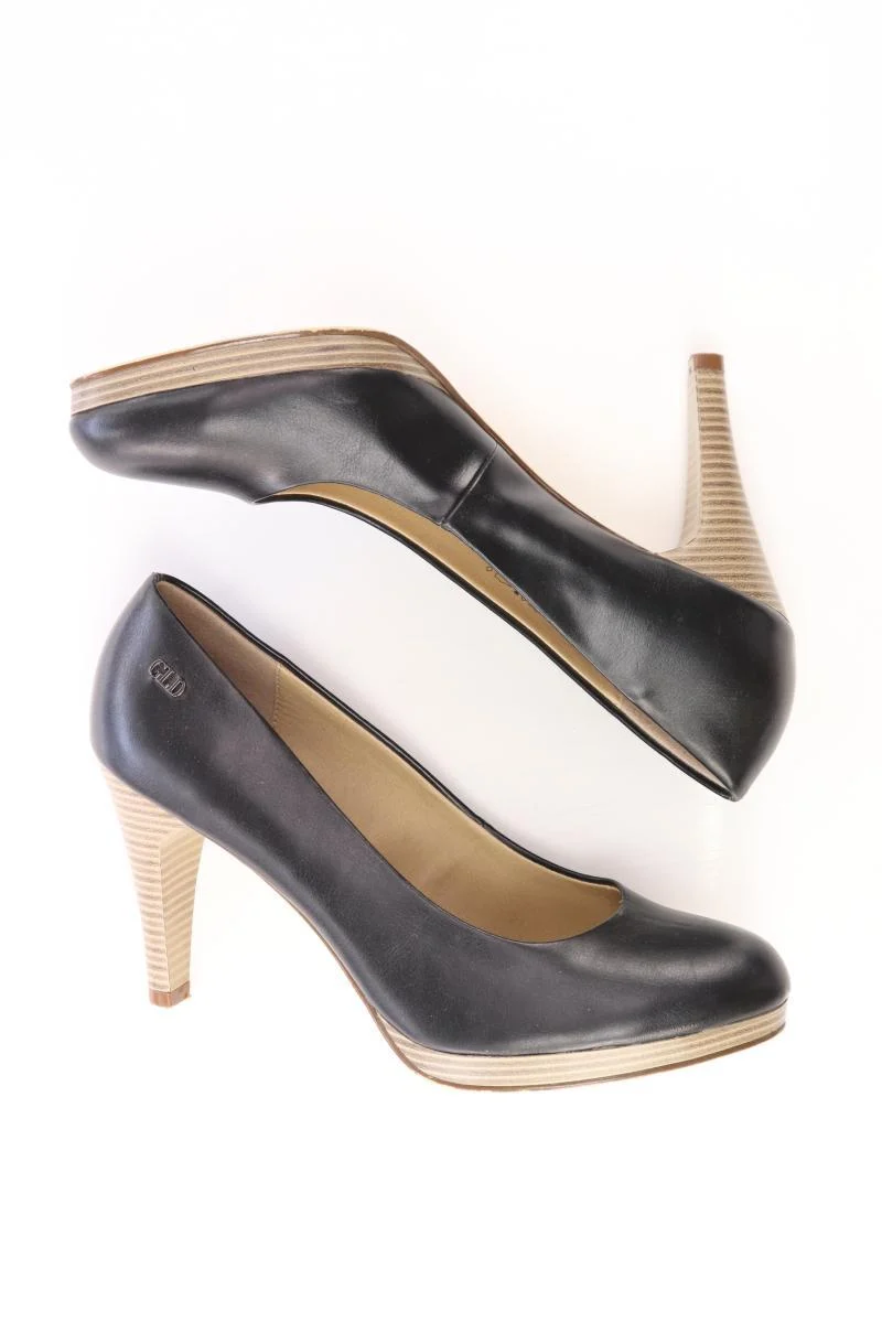 Pumps Gr. 37 schwarz aus Kunstleder