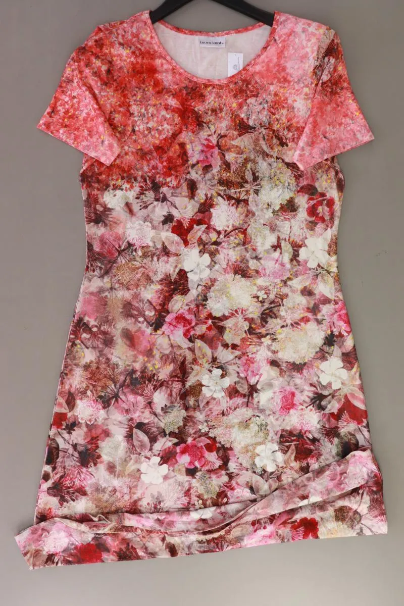 Laura Kent Kurzarmkleid Gr. 40 mit Blumenmuster mehrfarbig aus Viskose