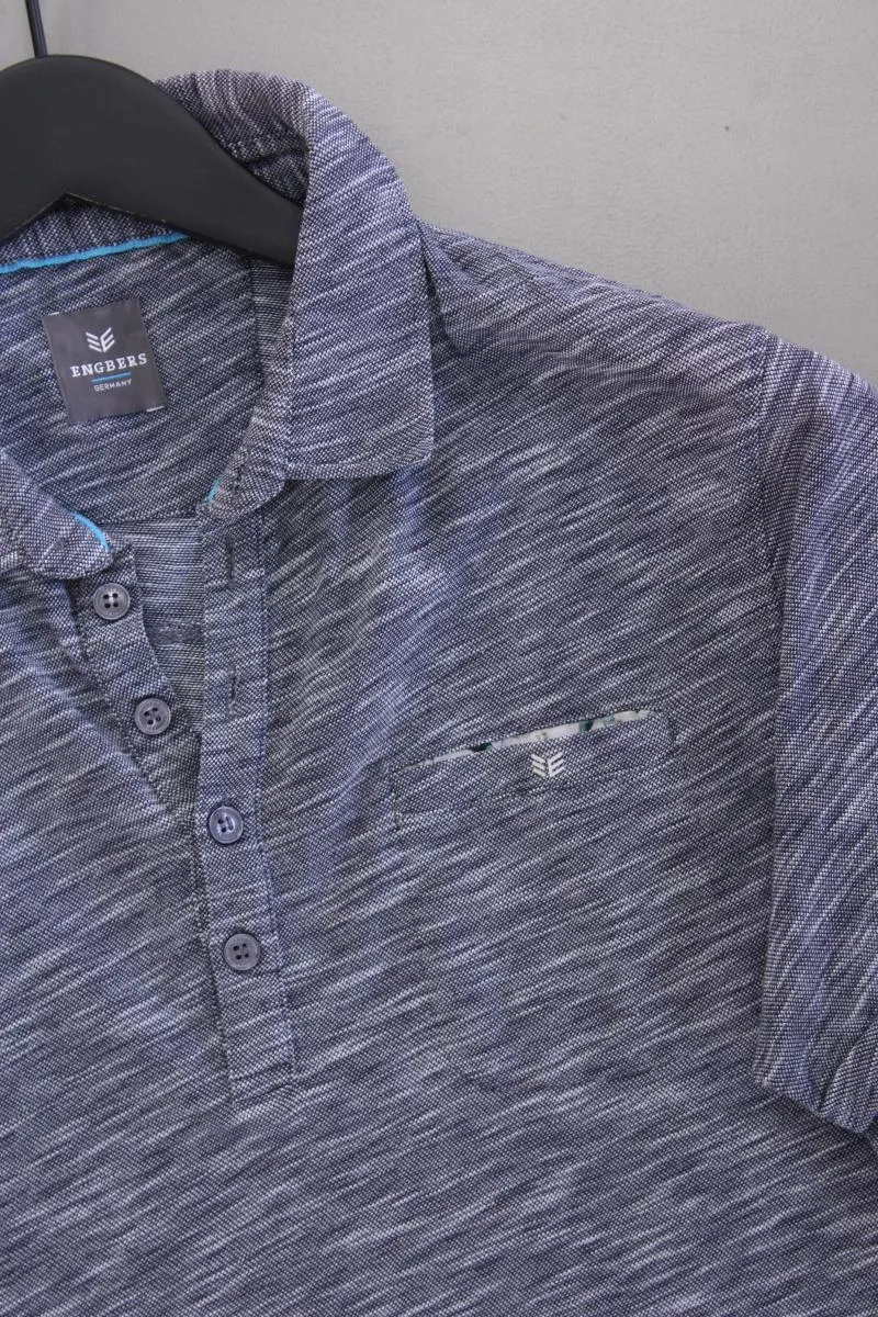 Engbers Poloshirt für Herren Gr. M Kurzarm blau aus Baumwolle