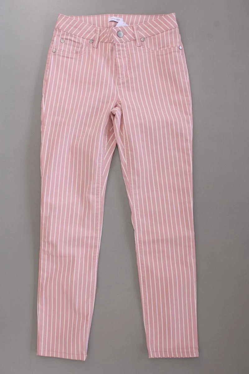 Lascana Five-Pocket-Hose Gr. 34 gestreift neuwertig rosa aus Baumwolle