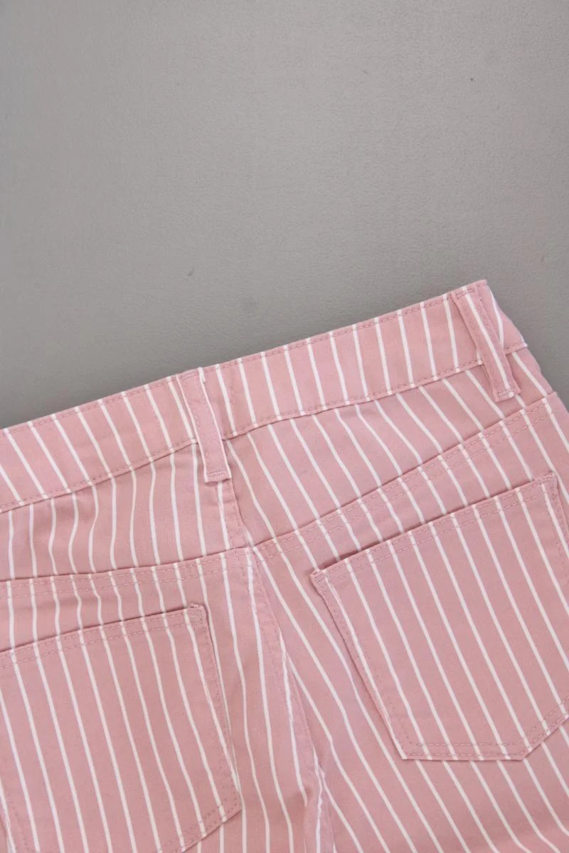 Lascana Five-Pocket-Hose Gr. 34 gestreift neuwertig rosa aus Baumwolle