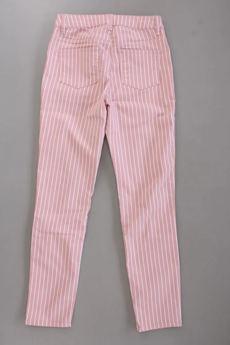 Lascana Five-Pocket-Hose Gr. 34 gestreift neuwertig rosa aus Baumwolle