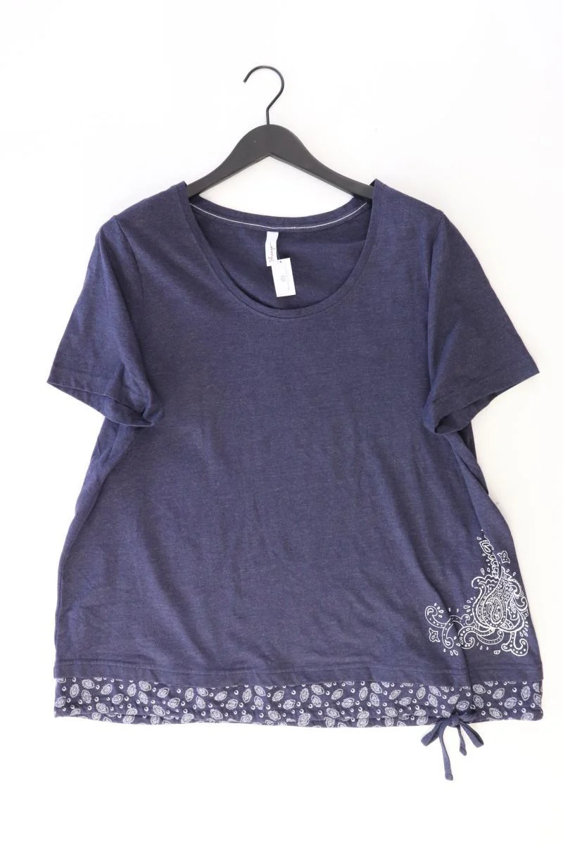 sheego T-Shirt Gr. 48/50 Kurzarm blau aus Baumwolle