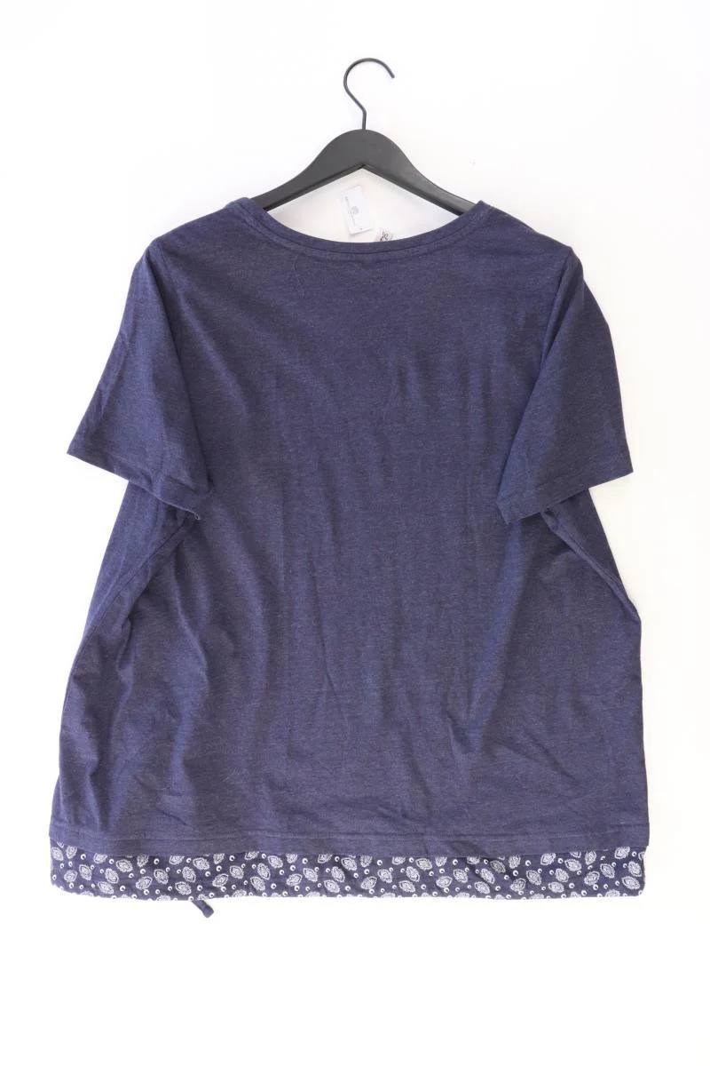sheego T-Shirt Gr. 48/50 Kurzarm blau aus Baumwolle