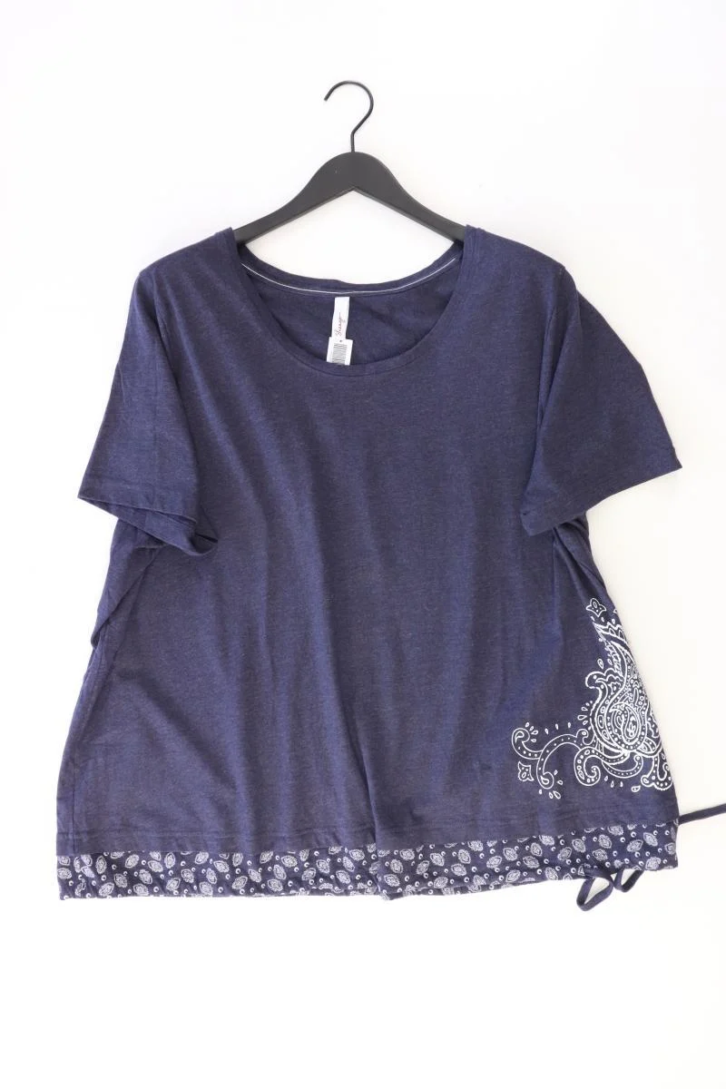 sheego T-Shirt Gr. 52/54 Kurzarm blau aus Baumwolle