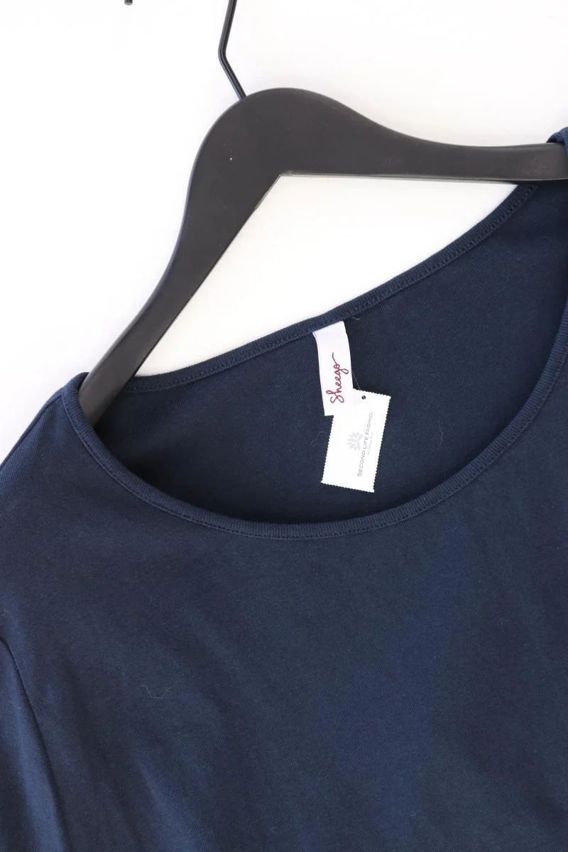sheego T-Shirt Gr. 52/54 Kurzarm blau aus Baumwolle