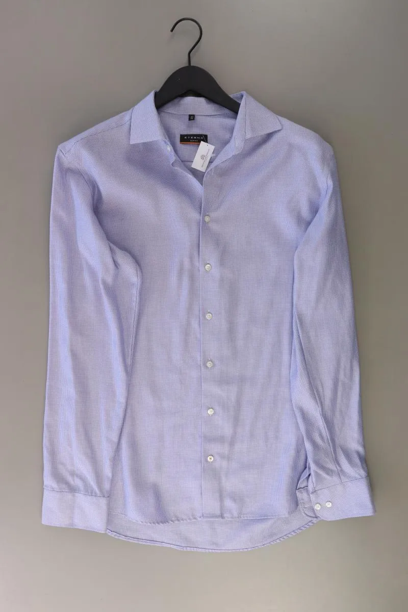 Eterna Langarmhemd für Herren Gr. Hemdgröße 41 blau aus Baumwolle