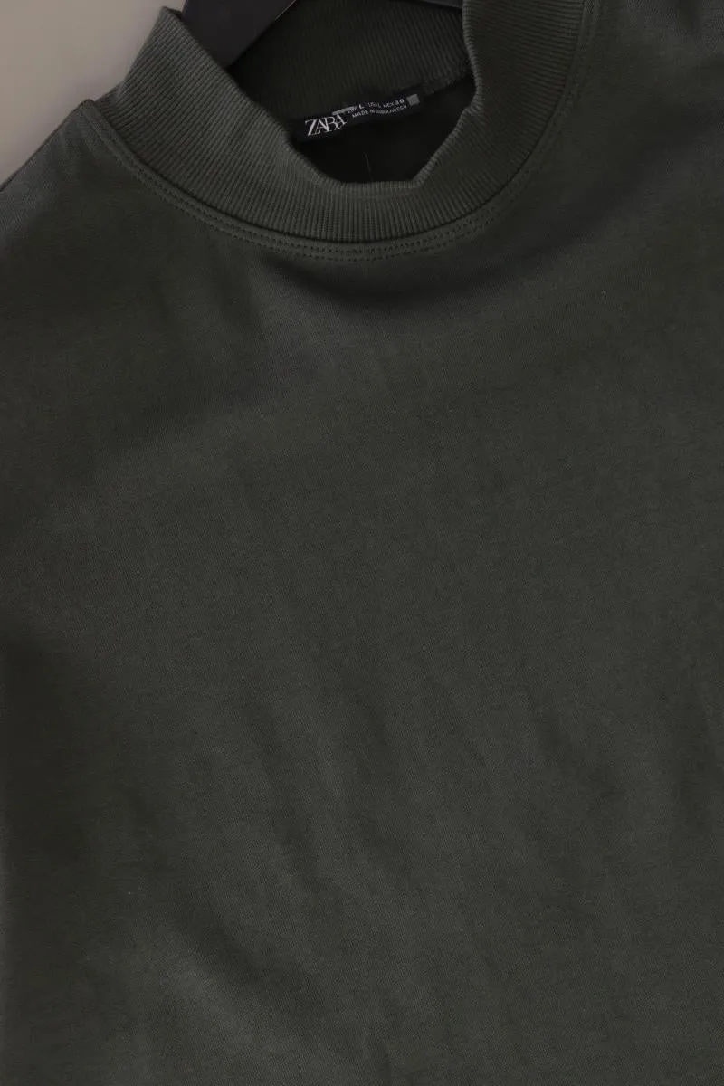 Zara T-Shirt Gr. L Kurzarm olivgrün aus Baumwolle