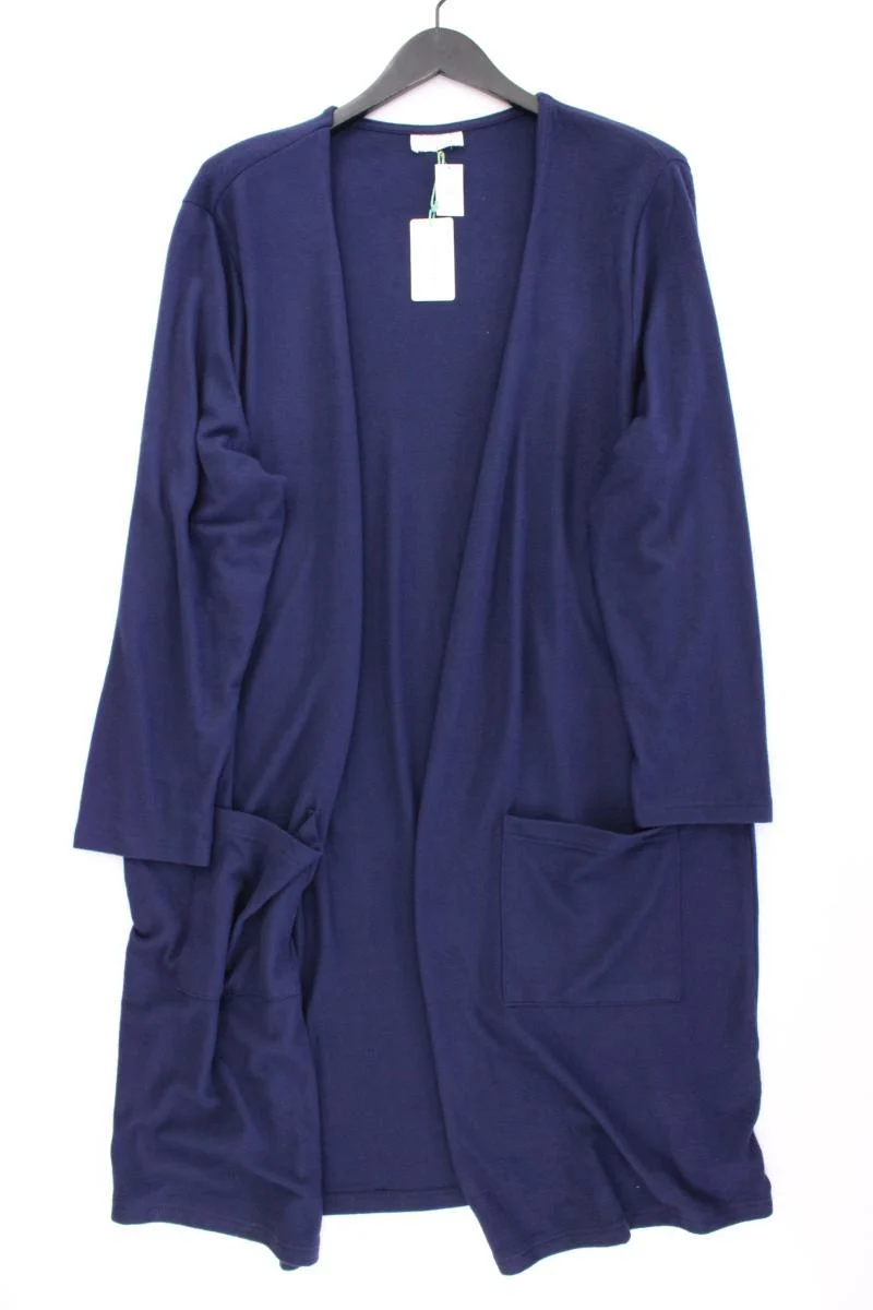 Helena Vera Strickjacke Gr. 52 neu mit Etikett Langarm blau aus Polyester