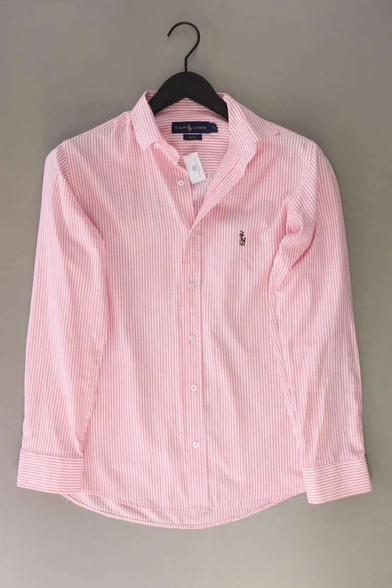 Ralph Lauren Langarmhemd für Herren Gr. S gestreift rosa aus Baumwolle