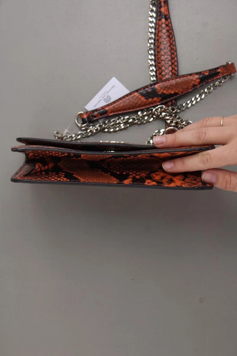 Guess Schultertasche mit Tierdruck neuwertig orange aus Kunstleder
