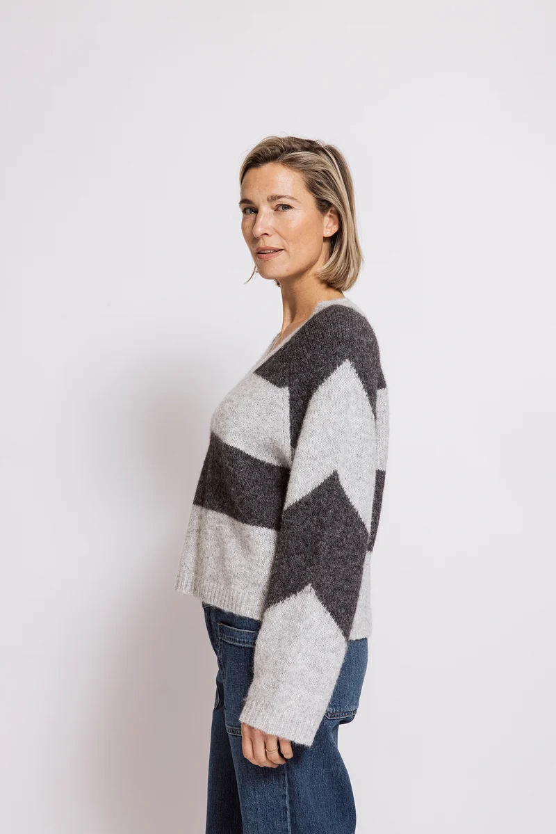 Zhrill Pullover Kit gestreift grey