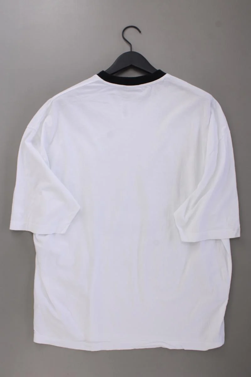 Asos Oversize Shirt für Herren Gr. L Kurzarm weiß aus Baumwolle