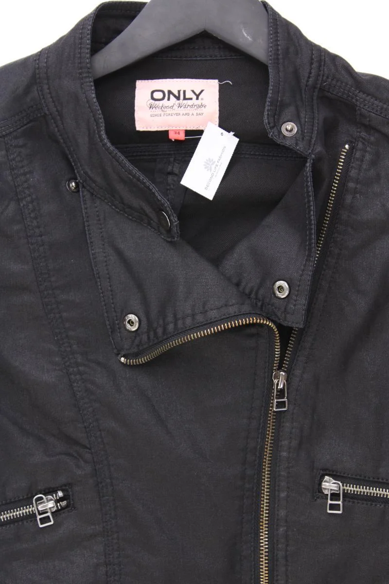 Only Übergangsjacke Gr. 34 schwarz aus Baumwolle