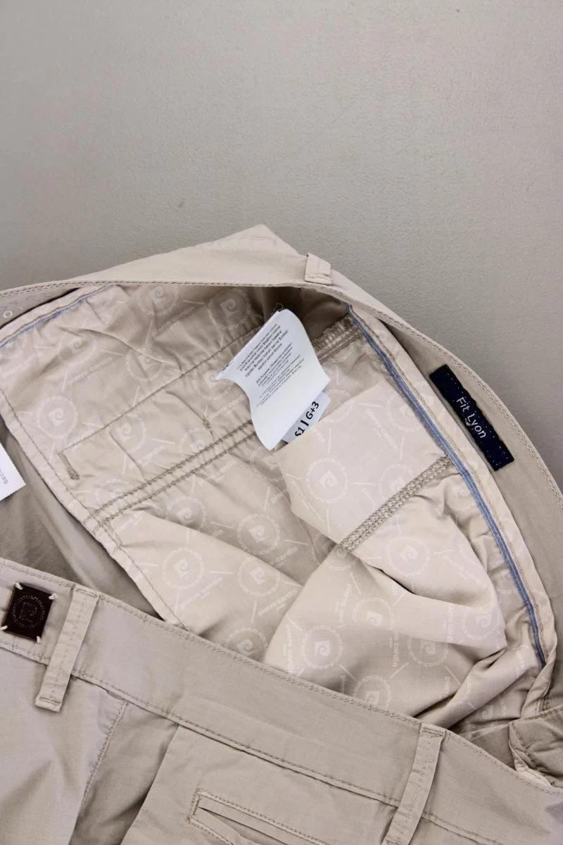 Pierre Cardin Hose für Herren Gr. W42/L32 creme aus Baumwolle