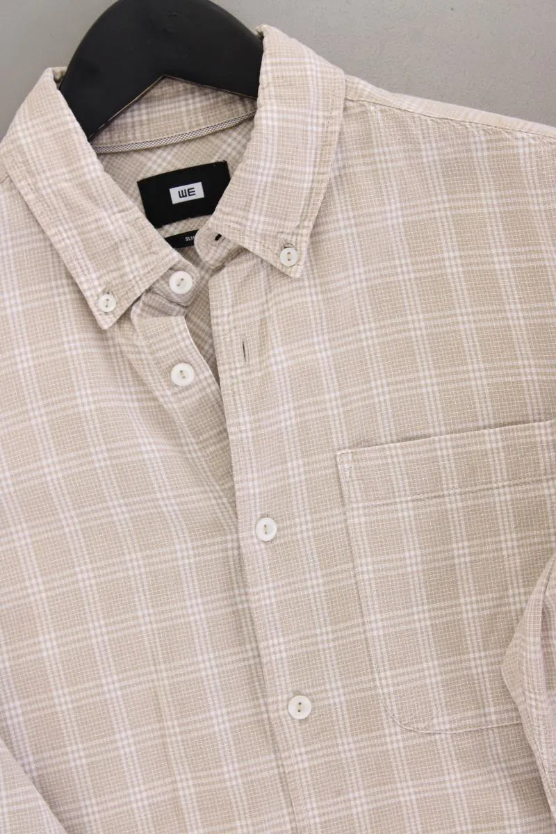 WE Fashion Langarmhemd für Herren Gr. S creme aus Baumwolle