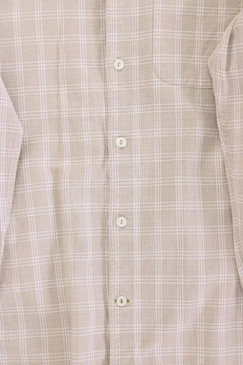 WE Fashion Langarmhemd für Herren Gr. S creme aus Baumwolle