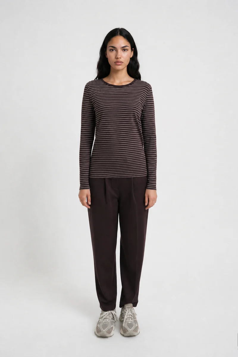 Smith & Soul Longsleeve gestreift dark choc