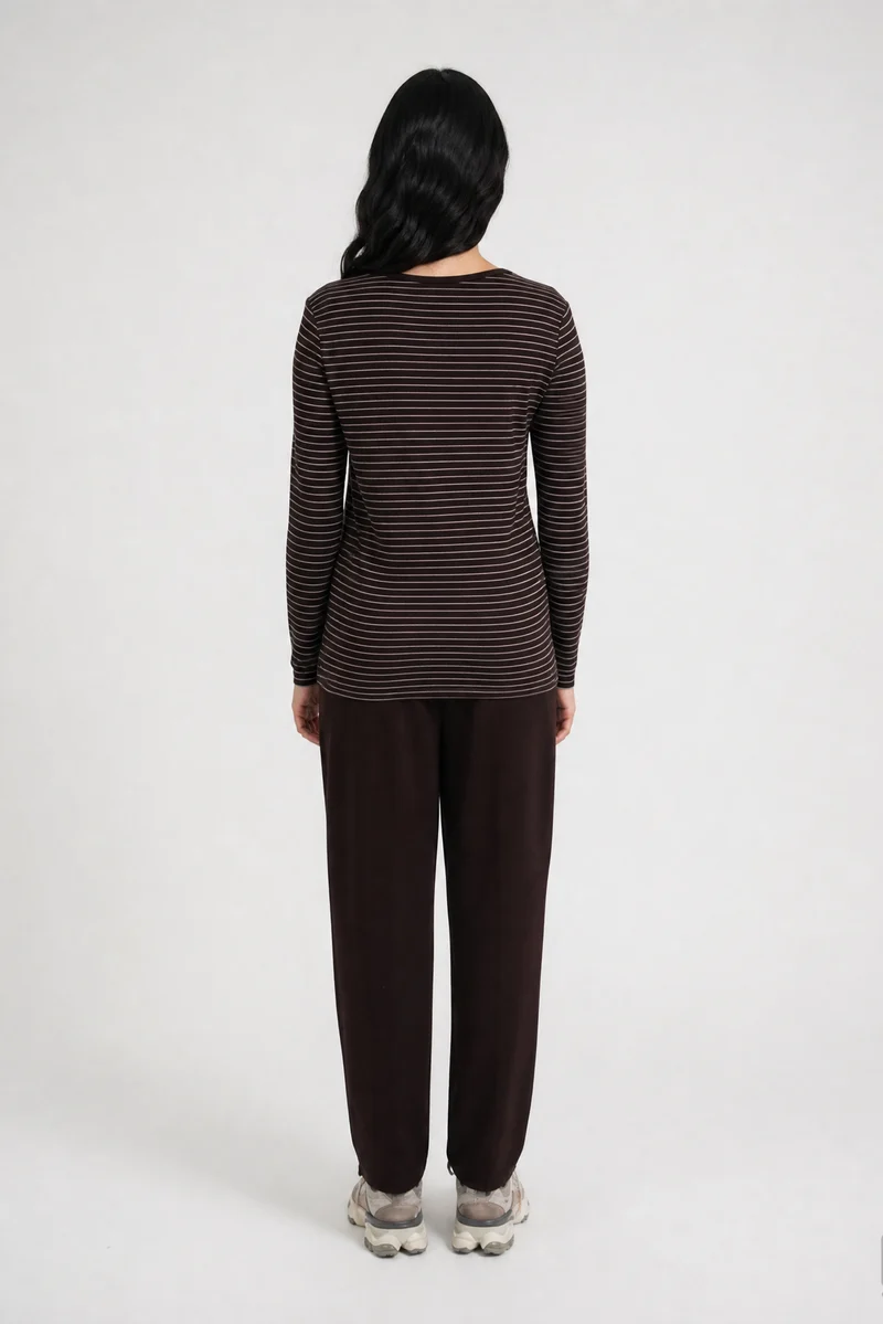 Smith & Soul Longsleeve gestreift dark choc