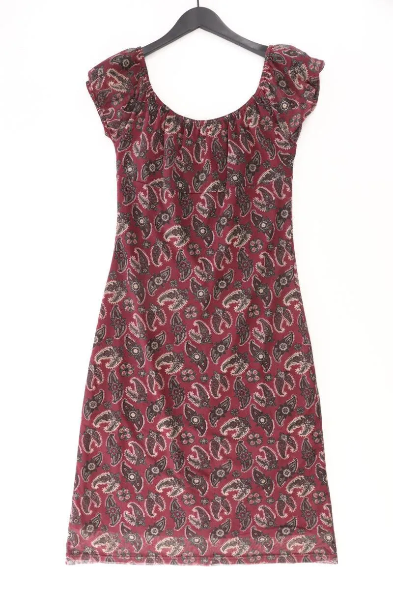 Mexx Y2K Kleid Gr. M mit Paisleymuster Kurzarm Vintage rot aus Polyester