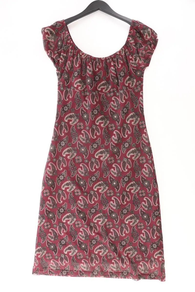 Mexx Y2K Kleid Gr. M mit Paisleymuster Kurzarm Vintage rot aus Polyester