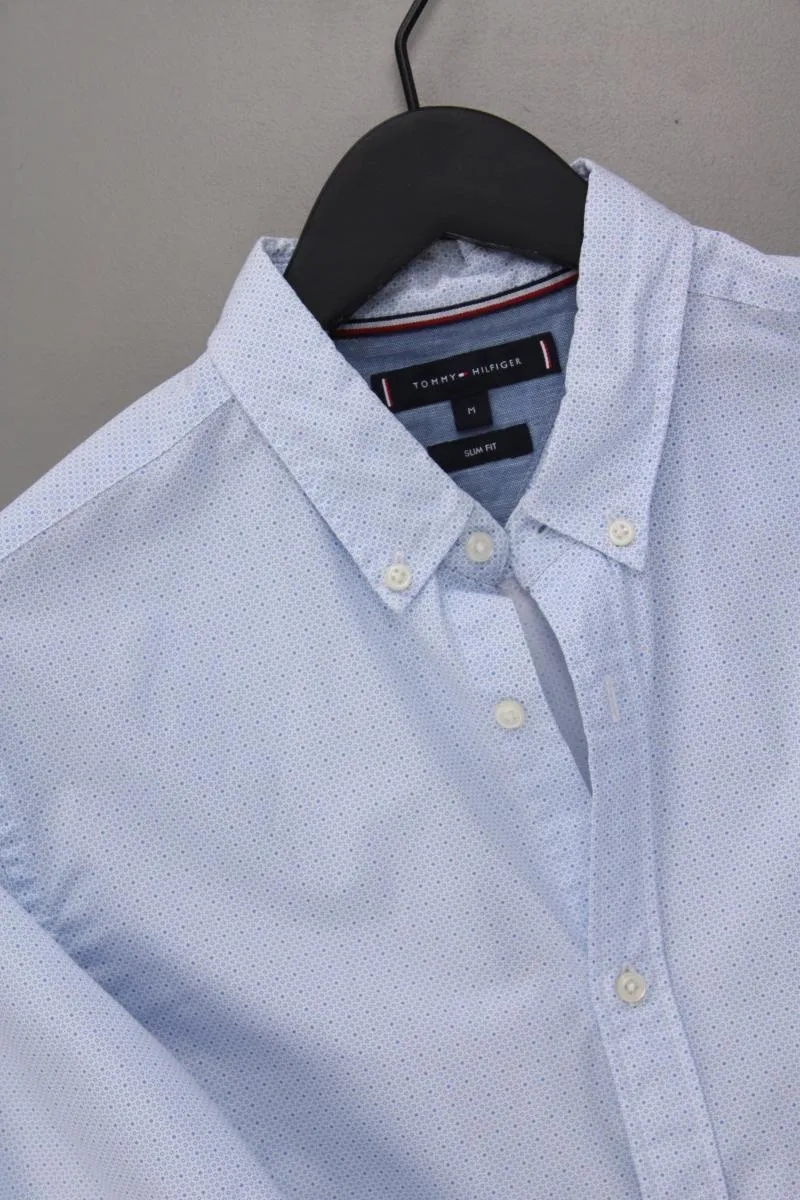 Tommy Hilfiger Langarmhemd für Herren Gr. M neuwertig blau aus Baumwolle