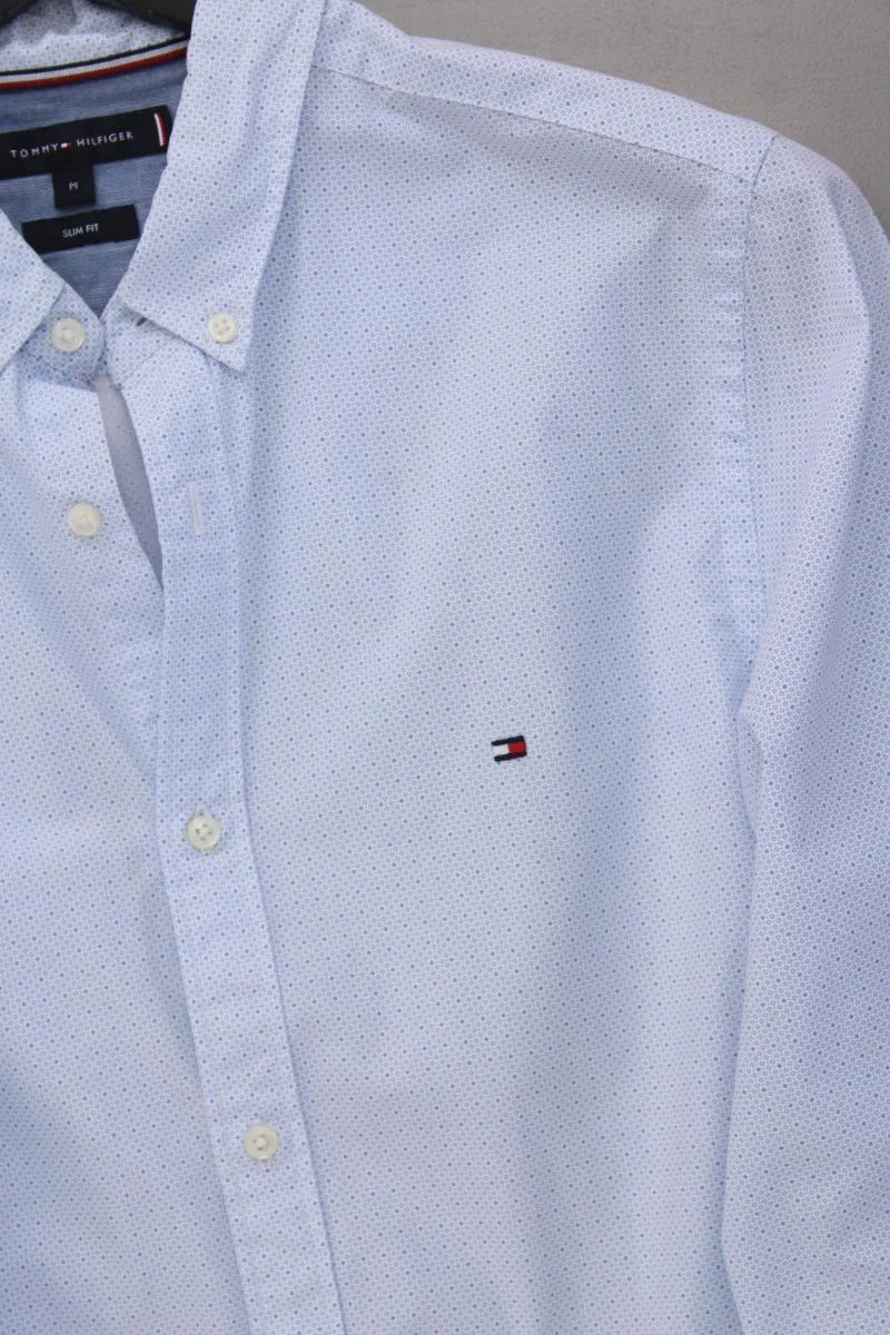 Tommy Hilfiger Langarmhemd für Herren Gr. M neuwertig blau aus Baumwolle